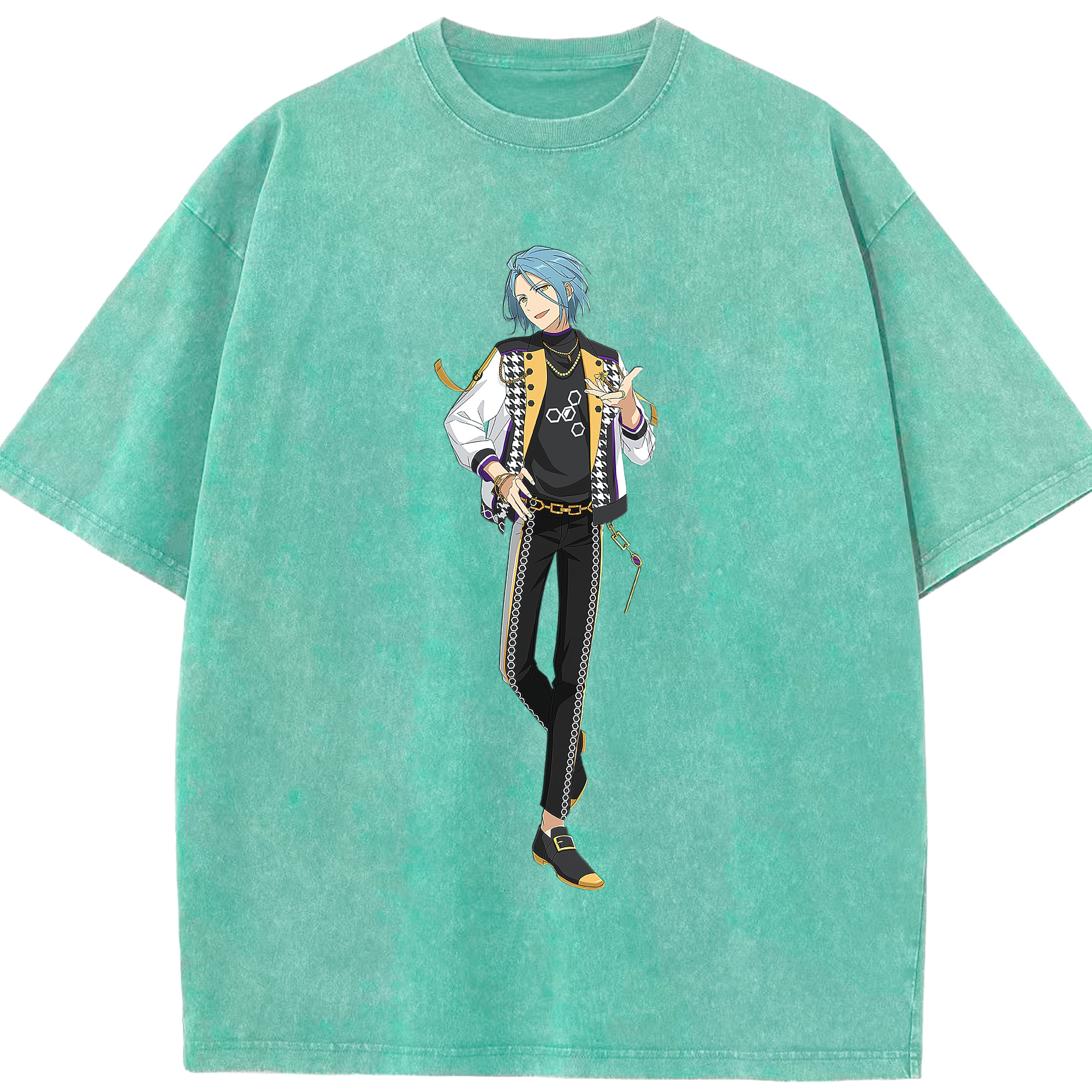 （画像用） あんさんぶるスターズ! Ensemble Stars 綿100% ヴィンテージ風 半袖Tシャツ（フロントプリント）